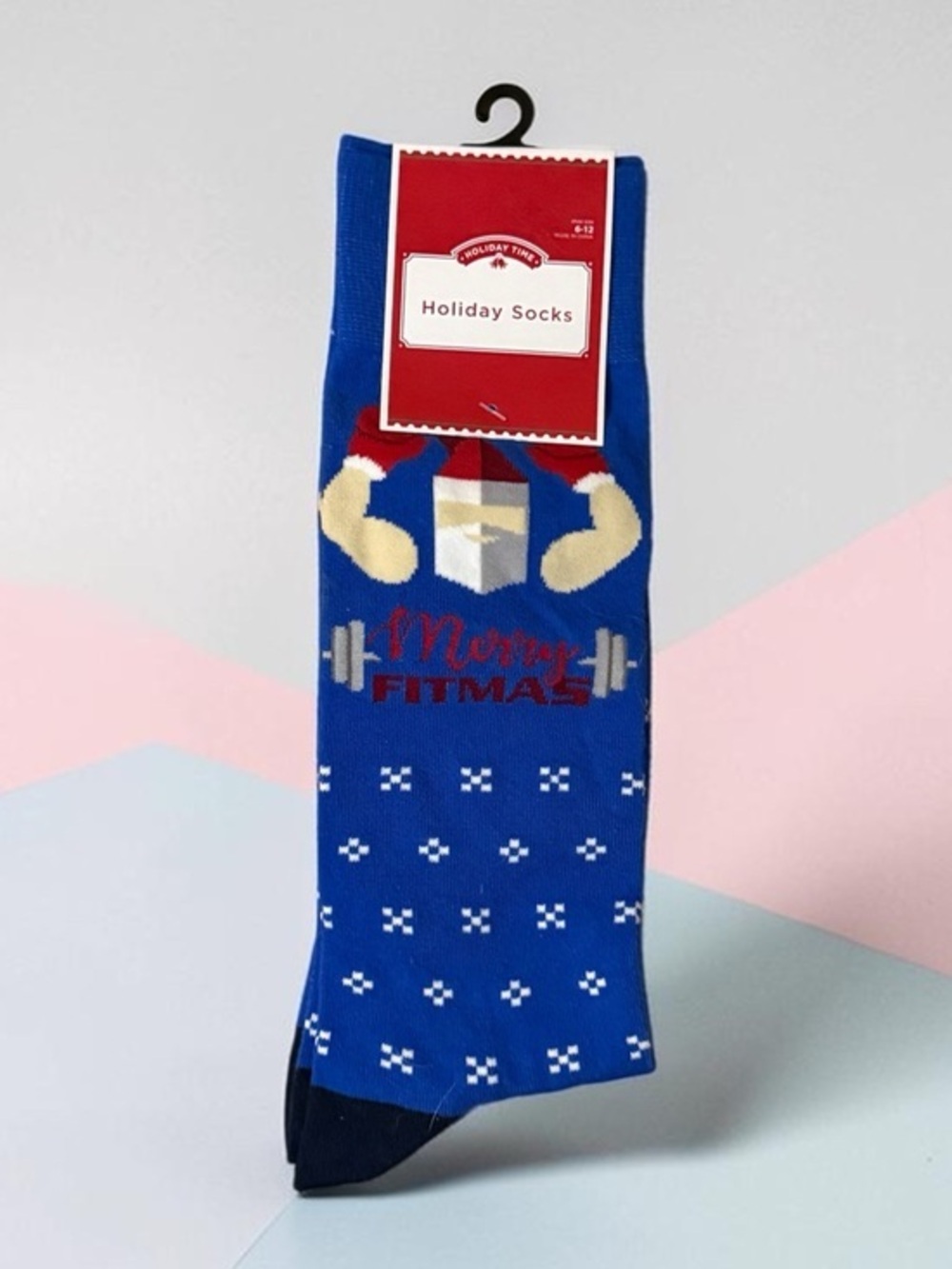 🫶🏻 Holiday 'Merry Fitmas' Blue Men's Socks